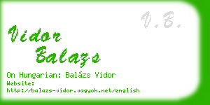 vidor balazs business card